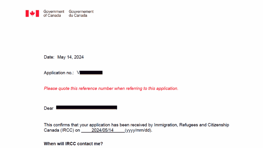 Canadian visitor visa application submitted on May 14, 2024 through Fateh Law Corporation