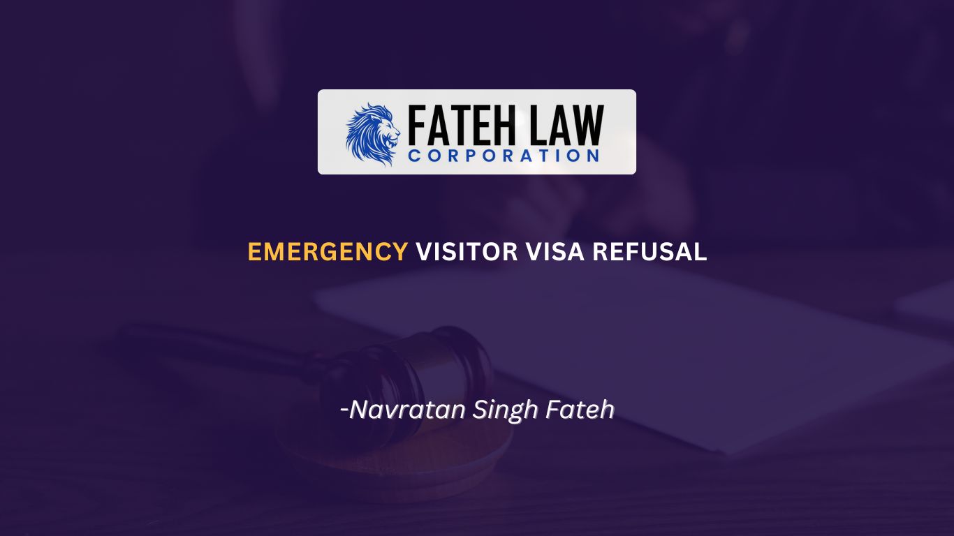 Emergency visitor visa refusal case involving humanitarian circumstances