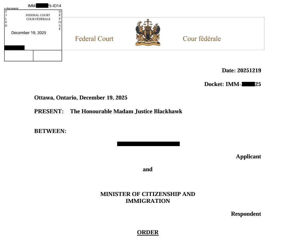 Federal Court production order issued in IRCC judicial review case
